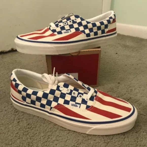 Vans Other - NEW Vans Red striped Blue checker